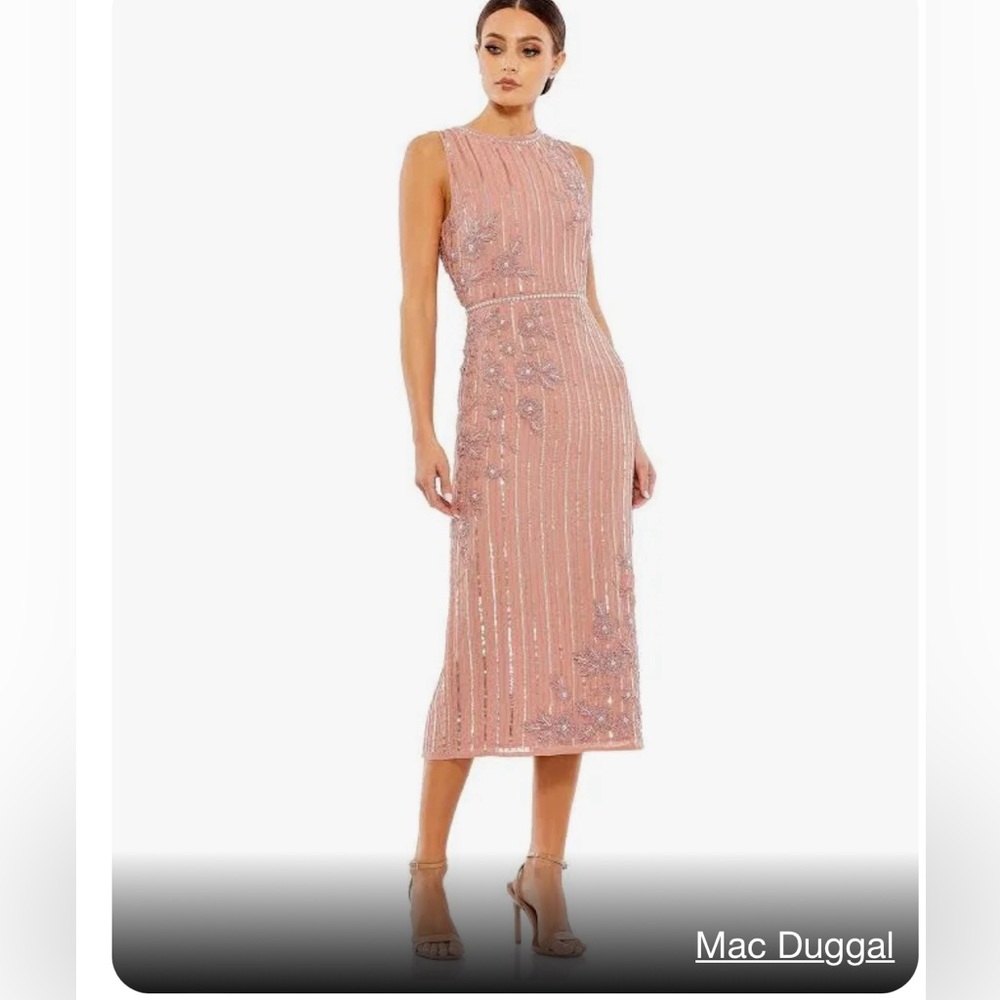 Brand new with tag STRIPED FLORAL EMBELLISHED SLEEVELESS MIDI DRESS